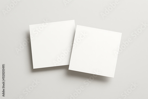 Blank square cards mockup on a light gray background