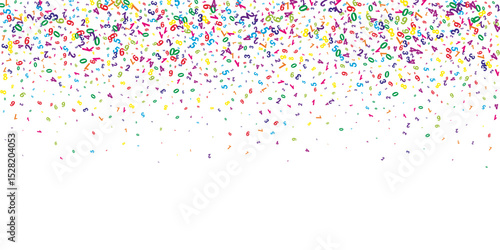 Falling colorful numbers. Math study concept with