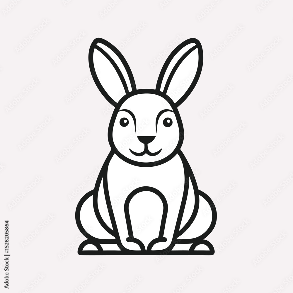 Obraz premium sitting-rabbit-out-line-victor-icon-on-a-white-bac (1).eps
