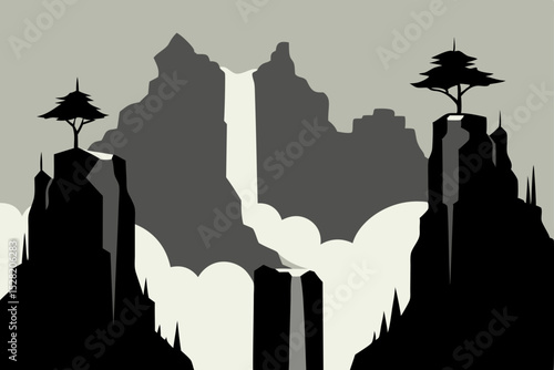 vector illustration of an old cemetery