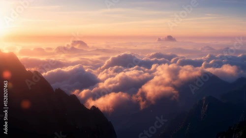 Timelapse of Sunrise Over Mountains and Clouds