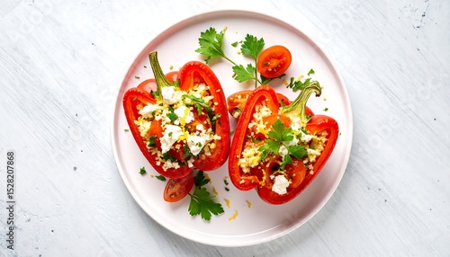 Delicious Stuffed Red Peppers with Quinoa, Feta, and Herbs A Healthy and Flavorful Recipe