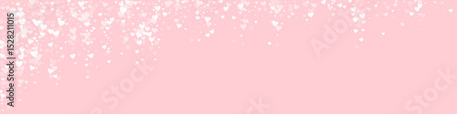 White hearts scattered on pink background.