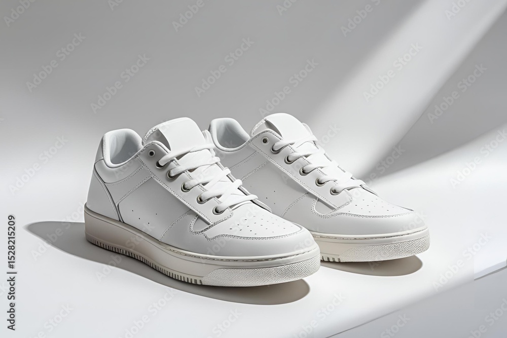 A pair of sneakers on a seamless white background, bright lighting, product photography style with soft edges and shadows for depth. A pair of sneakers on a seamless white background, bright lighting, product photography style with soft edges and shadows for depth.