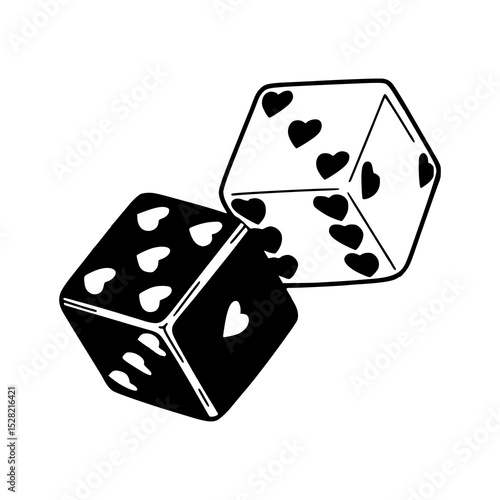 romantic dice set - hearts and chance