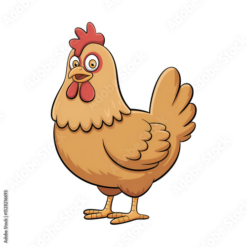 Cartoon illustration of a hen and chicken