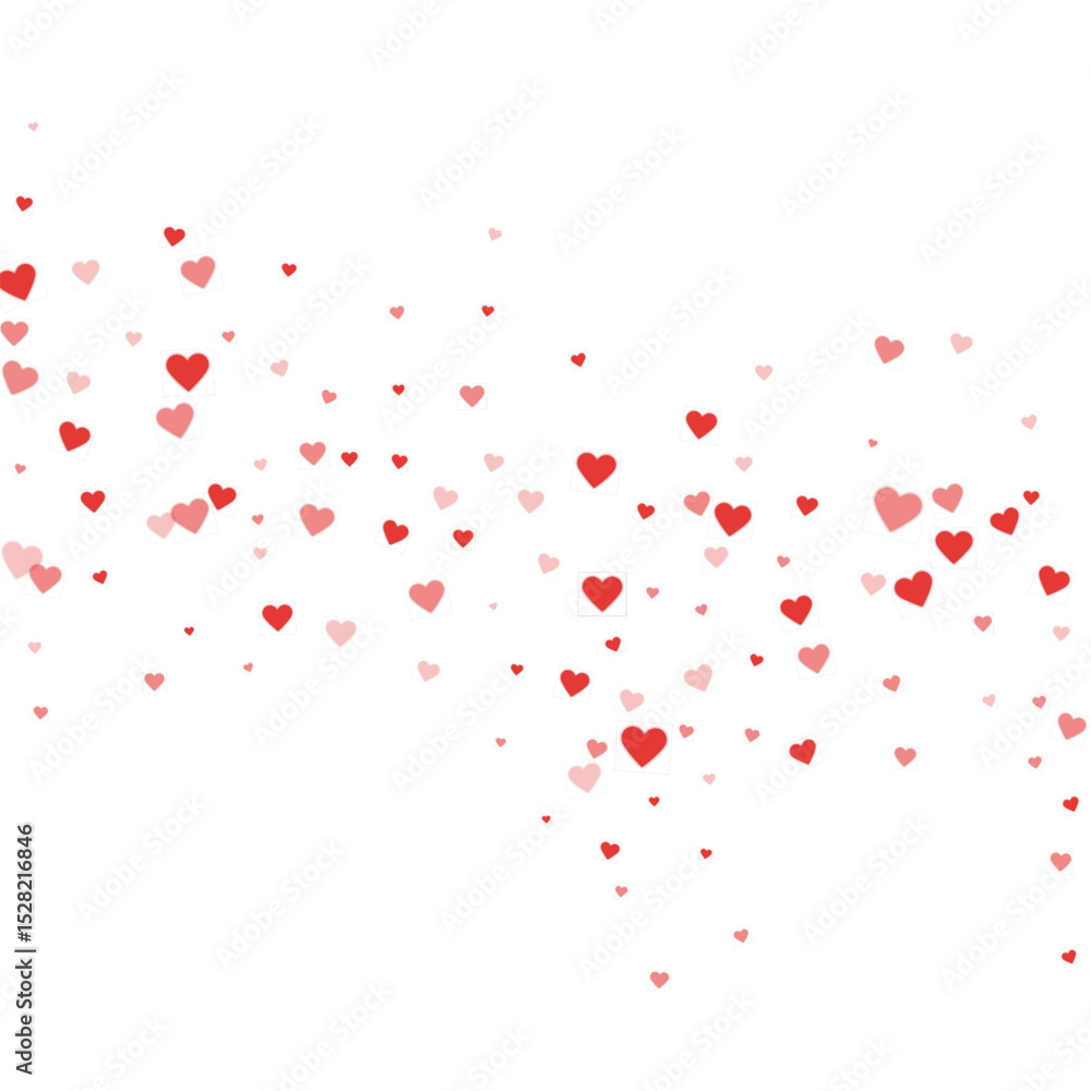 Red hearts scattered on white background. Red hearts scattered on white background.