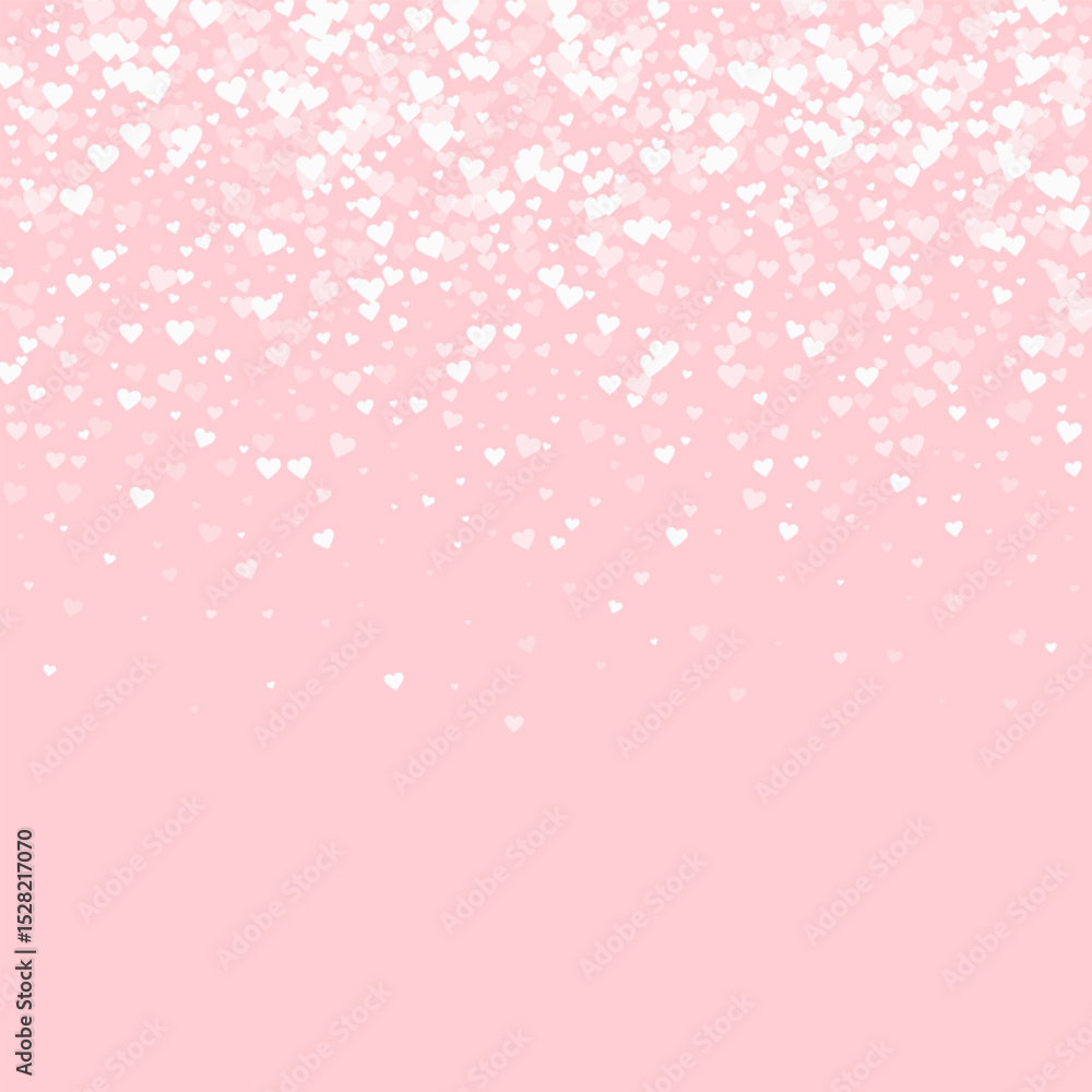White hearts scattered on pink background. White hearts scattered on pink background.