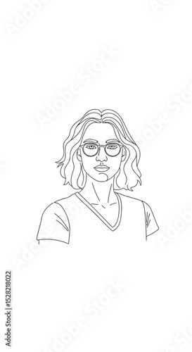 Transgender woman with glasses in a confident and modern style
