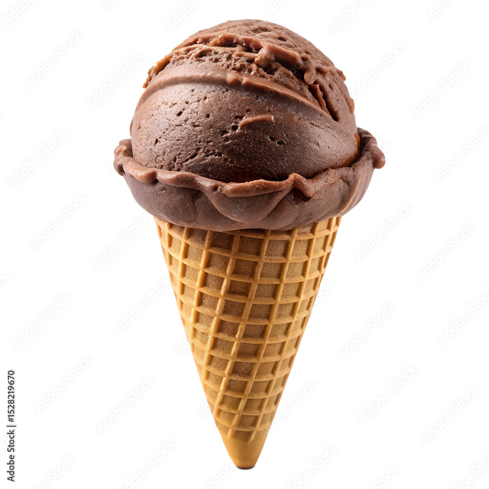 Delicious Chocolate Ice Cream Cone A Sweet Treat for Summer on Transparent Background Delicious Chocolate Ice Cream Cone A Sweet Treat for Summer on Transparent Background