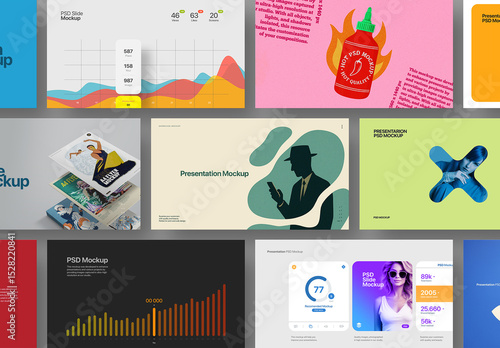 Presentation Slide Mockup – Screen Set (11 Objects)