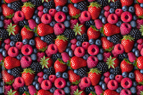  Fruit pattern of colorful berries.