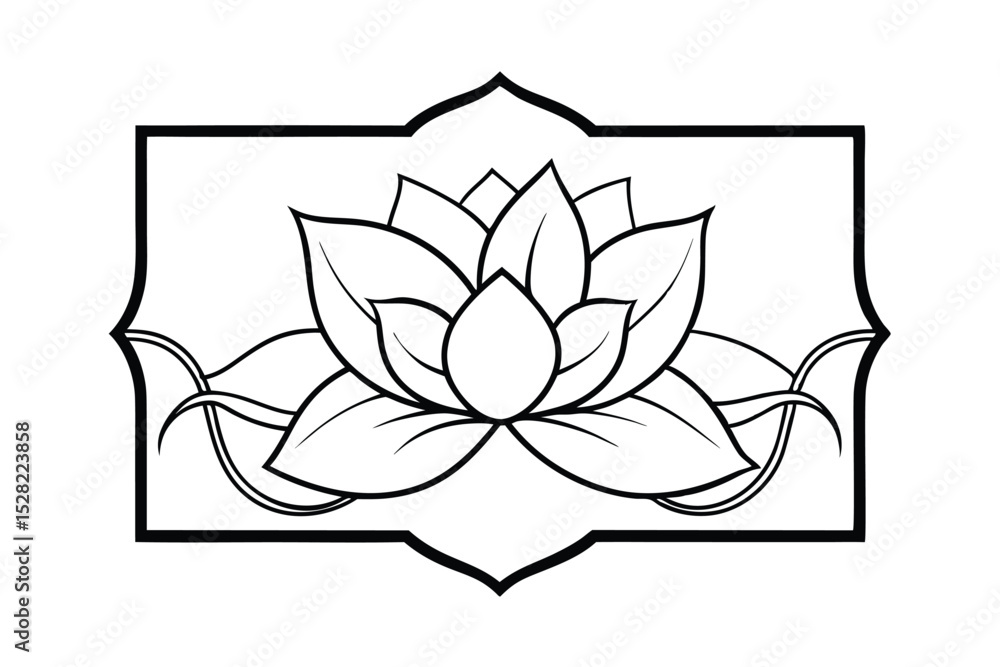 Fototapeta premium stylized-magnolia-flower-with-elongated-petals-in-.eps