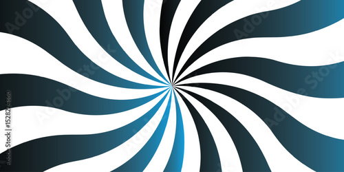 Abstract blue and white sunburst background, retro vintage starburst backdrop.Sunbeam element spiral striped illustration sunray template Party invitation, carnival circus ticket ray pattern, 