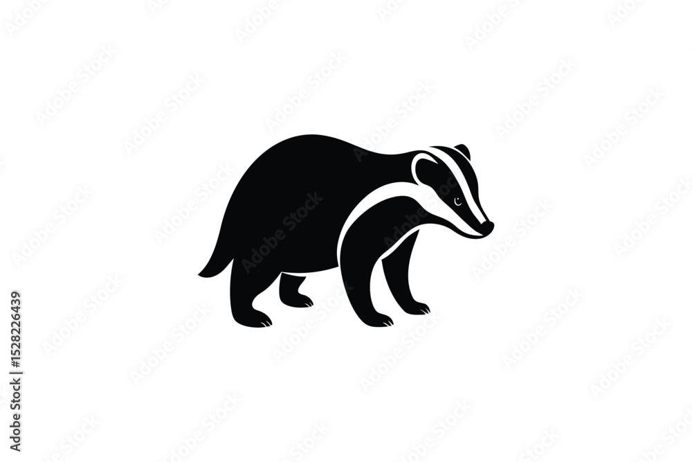 Obraz premium european-badger-silhouette-black-vector-art-.eps