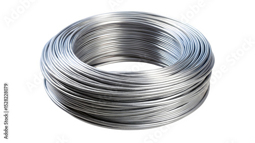 Iron Wire Roll on Transparent Background - Metal Coil, Steel Strand, Industrial Binding