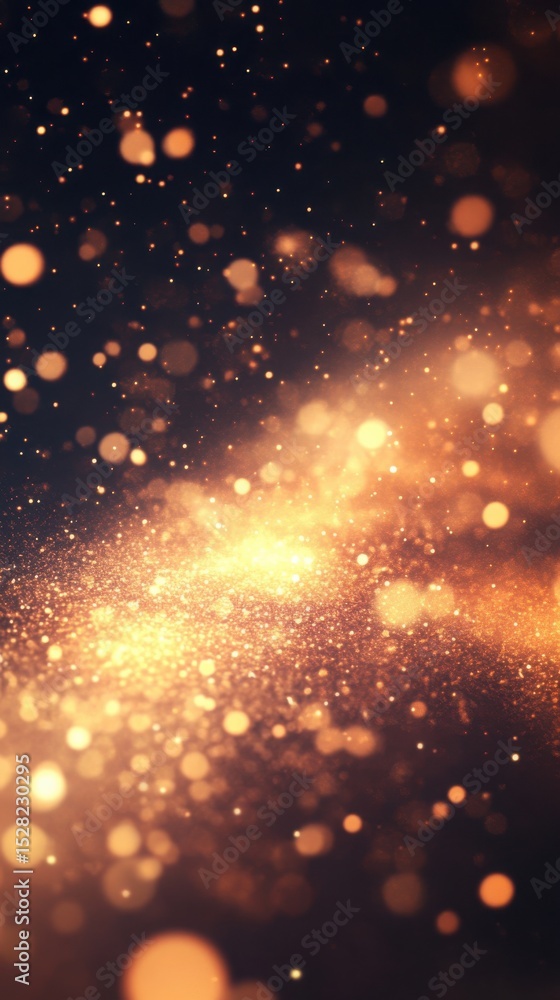 Abstract Golden Bokeh Lights Background with Dark Backdrop for Festive Celebrations Abstract Golden Bokeh Lights Background with Dark Backdrop for Festive Celebrations