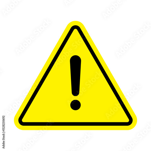 Yellow triangle sign with exclamation mark. Danger sign, danger icon.