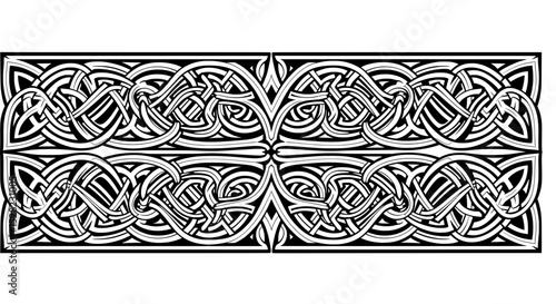 Intricate Celtic Knot Pattern Black and White Design
