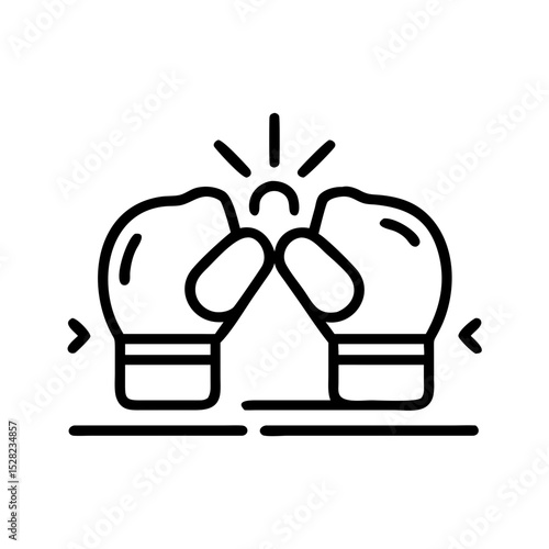 Boxing gloves illustration, competitive spirit, teamwork concept, graphic design 