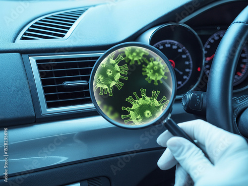 Coronavirus germs magnified in car air vent