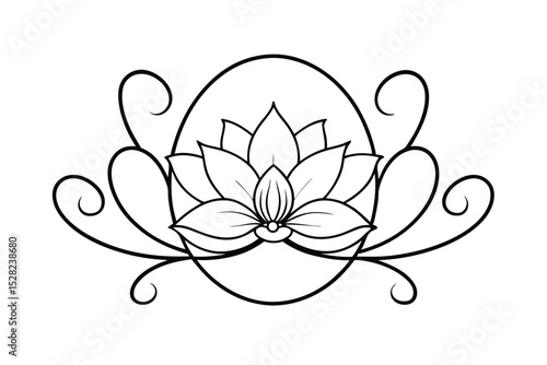magnolia-flower-framed-by-elliptical-art-nouveau-s.eps
