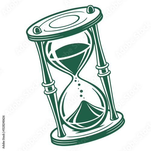 Elegant green hourglass time passing concept
