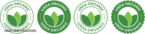 USDA Organic Logo Template – Certified Organic Product Badge Vector Illustration