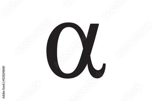 Alpha Sign silhouette vector with white background