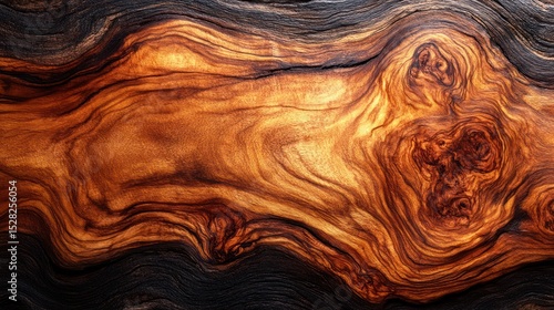 Richly hued wood grain with flowing patterns