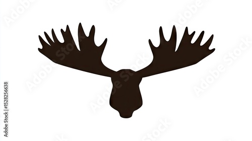 Silhouette of a moose head with antlers.