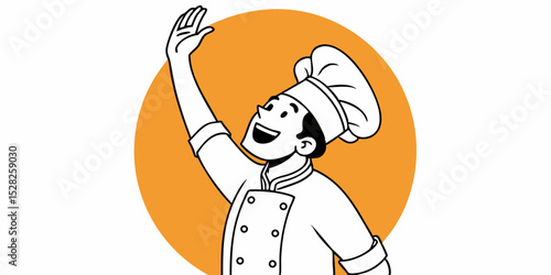 Happy Chef Character Design Perfect for Restaurant Branding and Culinary Logos Scalable Vector Graphic