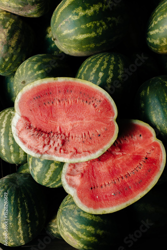 Fresh Watermelon Harvest – Sliced and Whole Melons