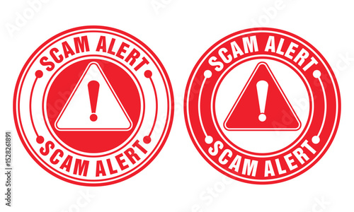 Scam alert vector sign template illustration.