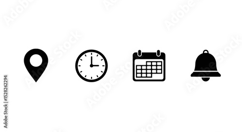 location time calendar notification icons