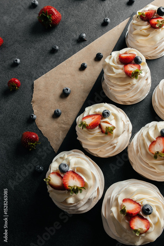 Mini Pavlovas with Fresh Berries