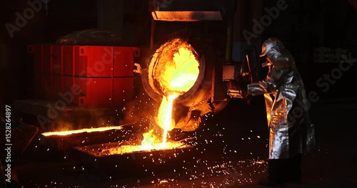 Industrial melting of steel in a metallurgical plant with sparks