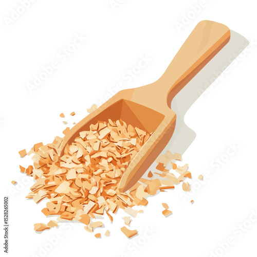Wood Shaving illustration vector 2D flat, isolated on a white background.