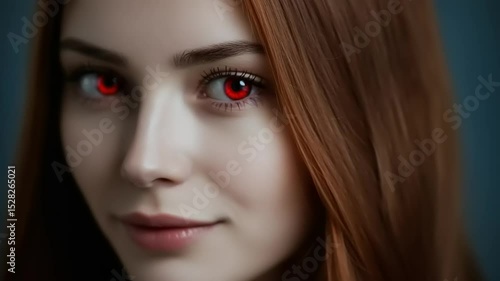 Wallpaper Mural Intriguing close up of a stunning woman with mesmerizing red eyes and elegant features Torontodigital.ca