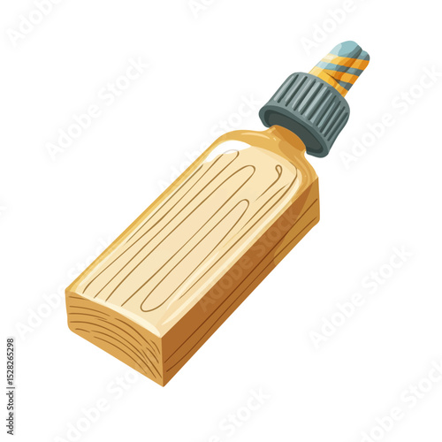 Wood Glue 2D flat vector illustration, isolated on a white background.