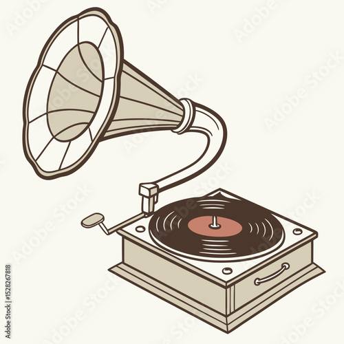 old gramophone isolated on white