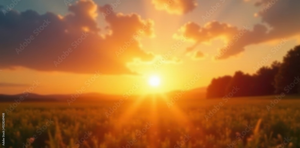 Obraz premium Shiny sun, summer solstice card, blurred effect, intense heat, template, hot, July