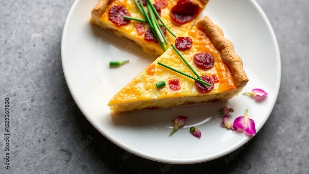 savory ramps quiche breakfast styled grey plate
savory ramps quiche breakfast styled grey plate