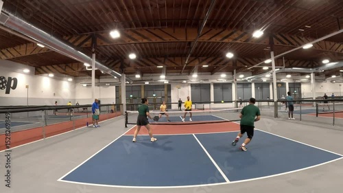 Pickleball player hits an around the post ATP forehand shot 