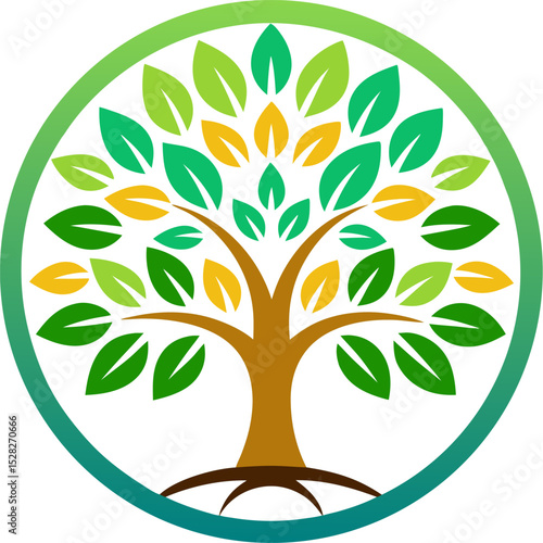 Tree of life logo icon on white background	