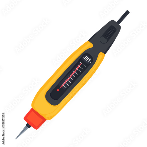 2D flat Voltage Tester vector illustration, isolated on a white background.
