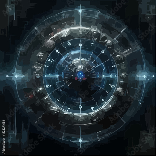 artistic illustration of the esoteric circle of signs 12