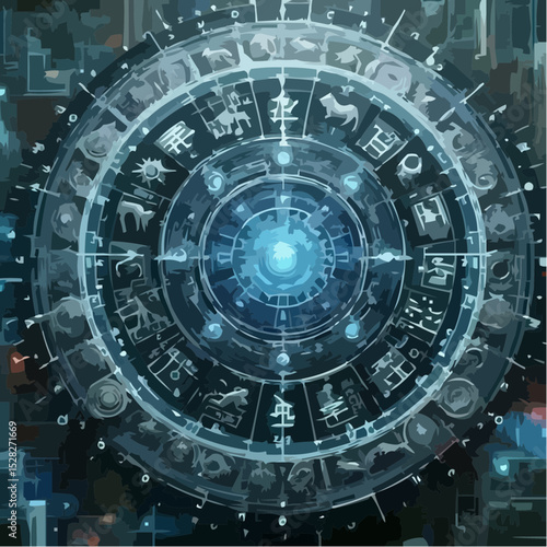 artistic illustration of the esoteric circle of signs 11