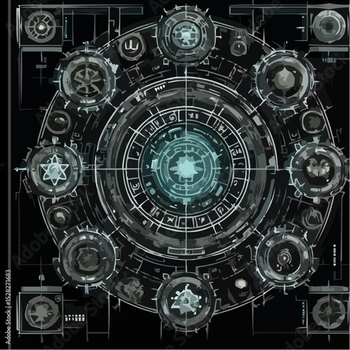 artistic illustration of the esoteric circle of signs 10