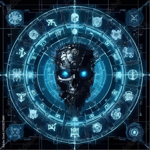 artistic illustration of the esoteric circle of signs 9